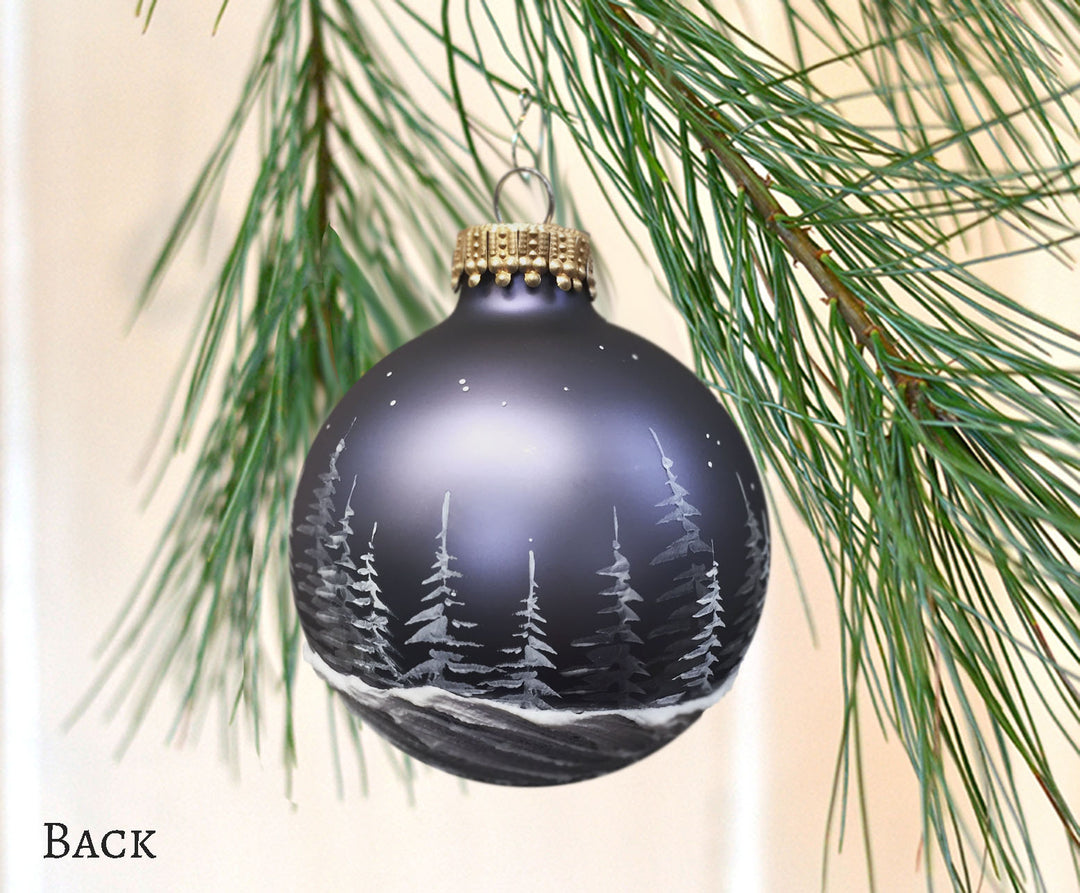 Slate Blue Pine Forest Ornament