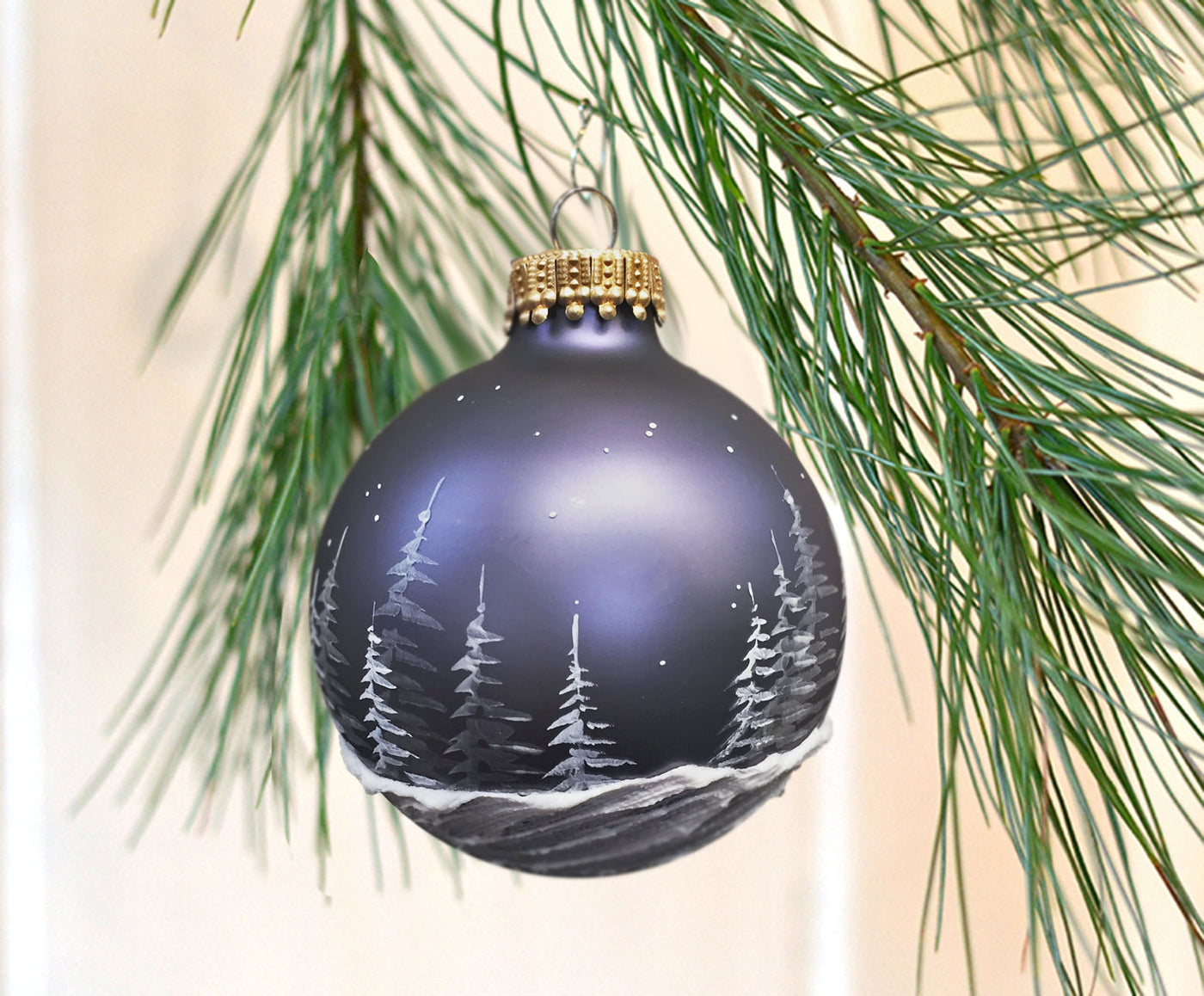 Slate Blue Pine Forest Ornament