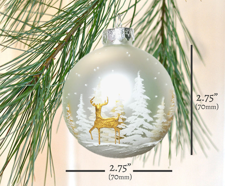 Golden Deer Glass Ornament
