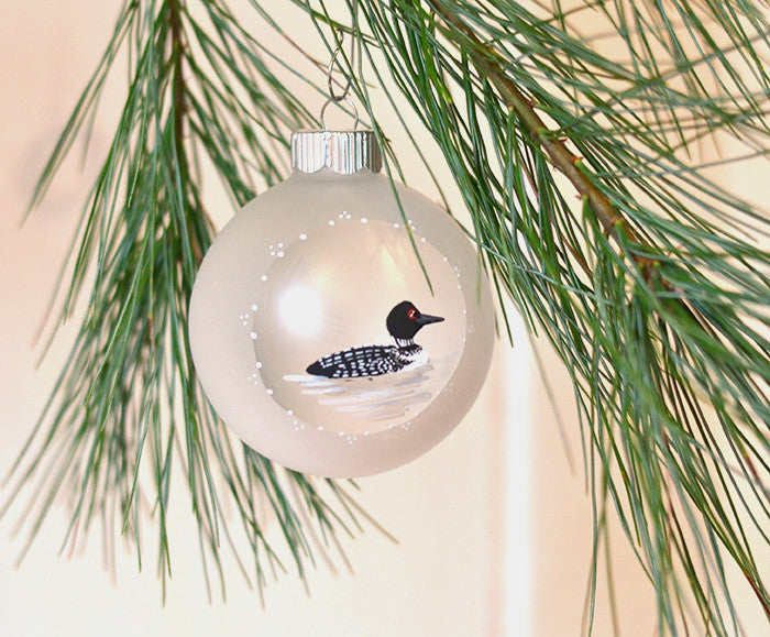 Hand painted Loon ornament for country Christmas