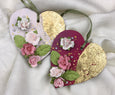 Wine red Valentines Day flowers Heart ornament
