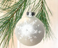 White glass ball snowflake ornament Christmas