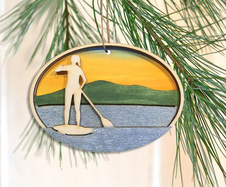 Girl Paddle Board Ornament