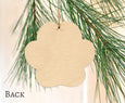 Hiking Wooden Paw Print Ornament