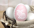 Pink pin dot Ceramic Easter egg bunny