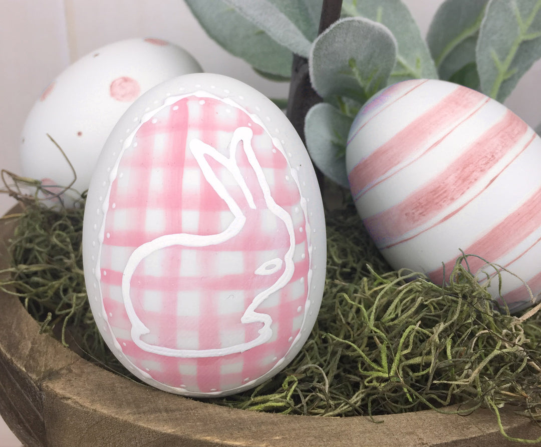 Pink Ceramic Easter Egg Set