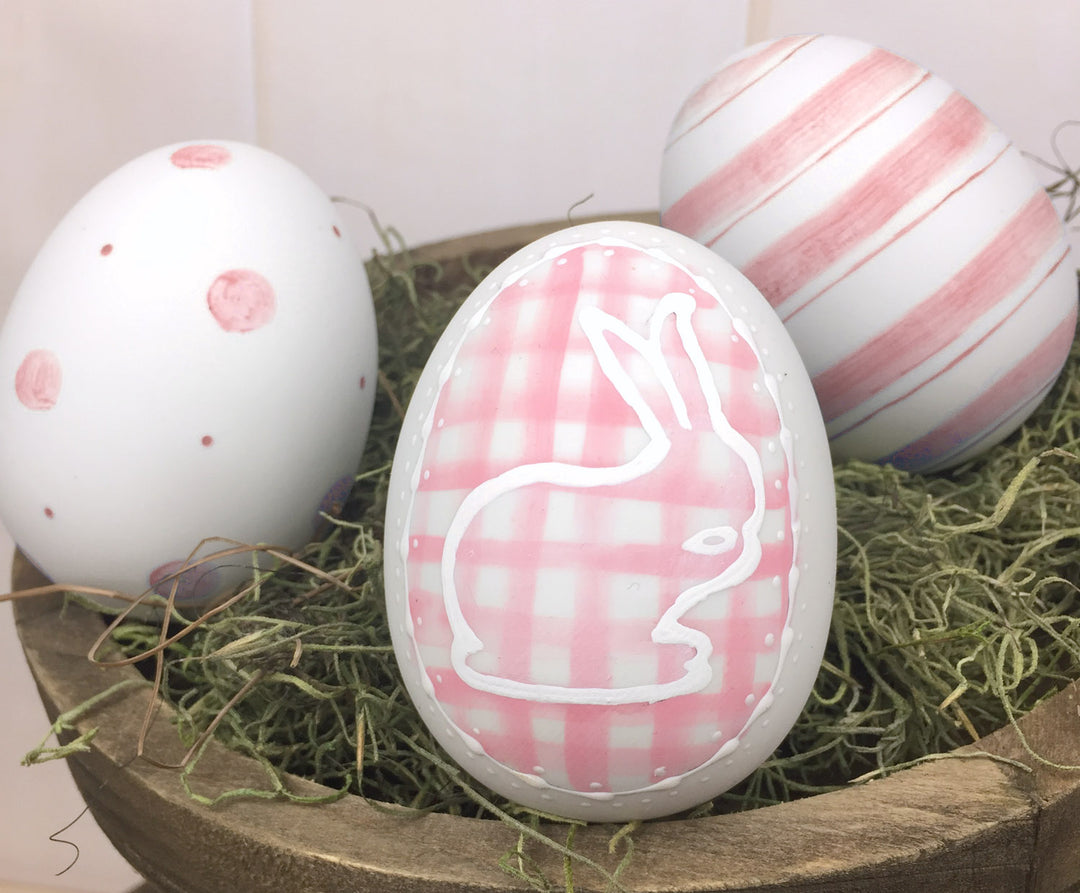 Pink Ceramic Easter Egg Set