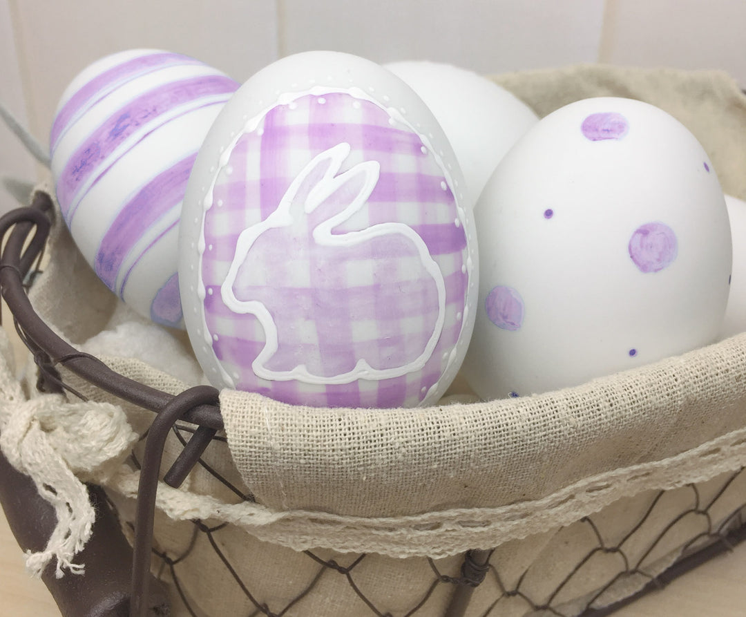 Lavender Ceramic Easter Egg Set