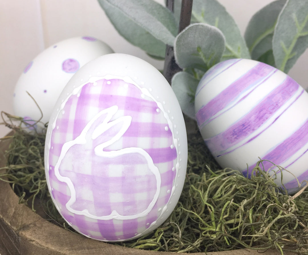 Lavender Ceramic Easter Egg Set