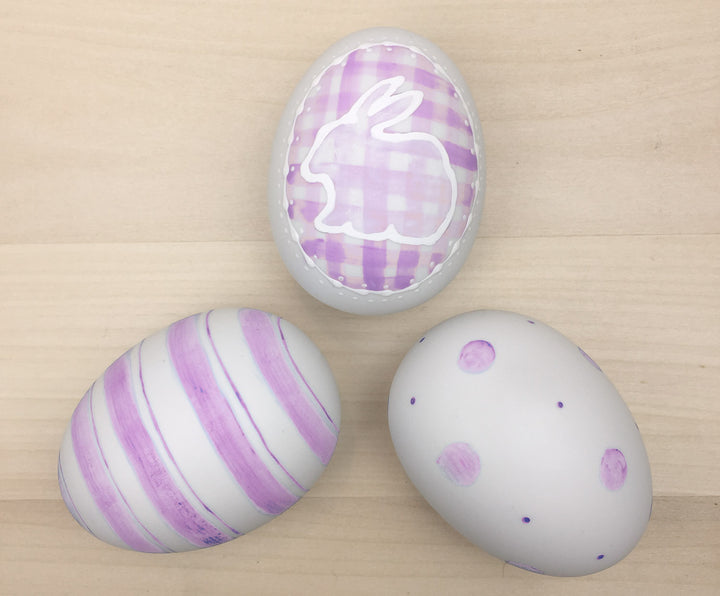 Lavender Ceramic Easter Egg Set