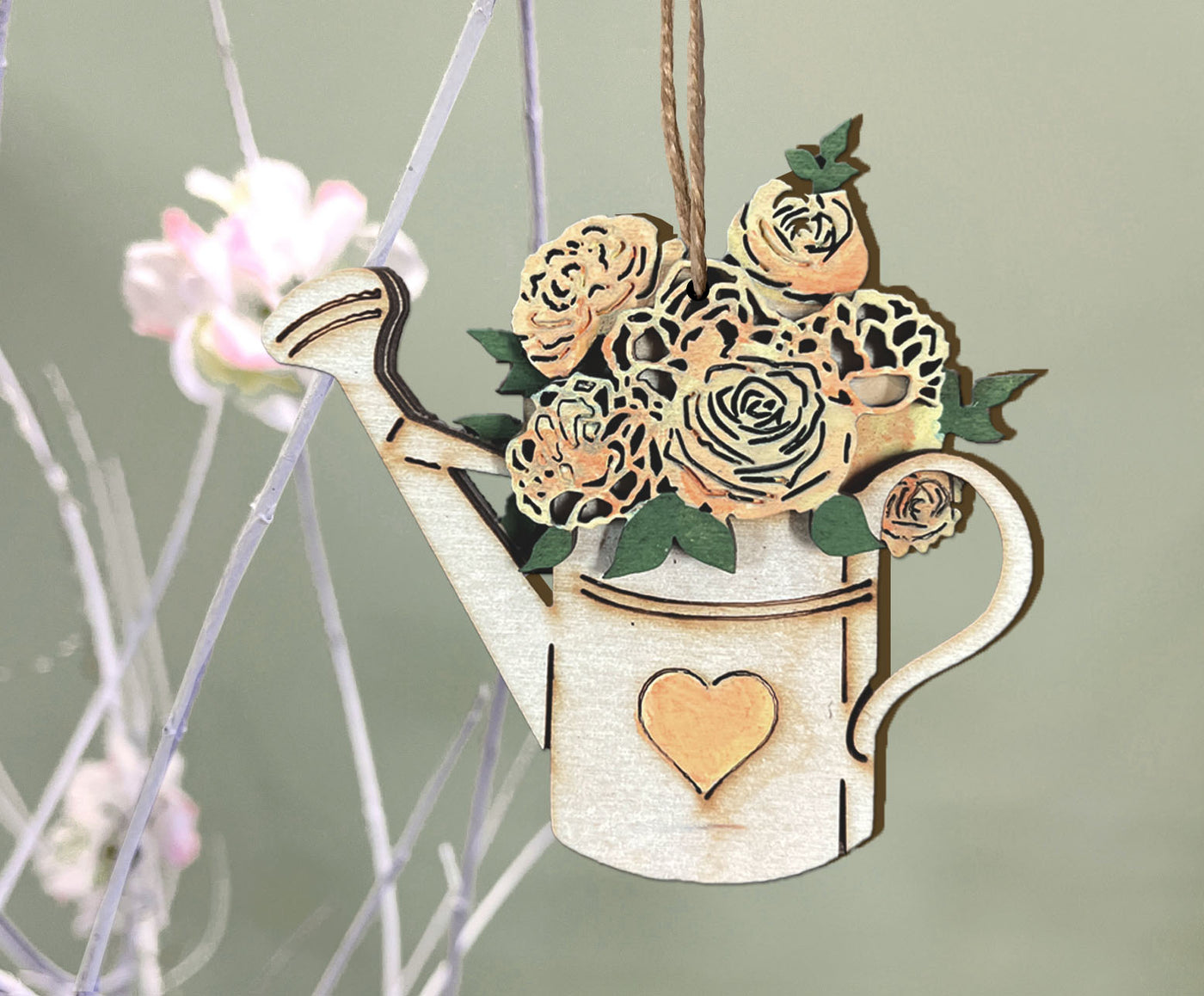 Watering Can Spring Ornament Decoration