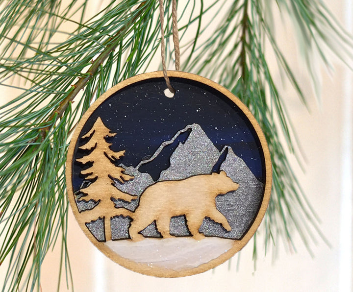 Wooden Forest Ornament Set
