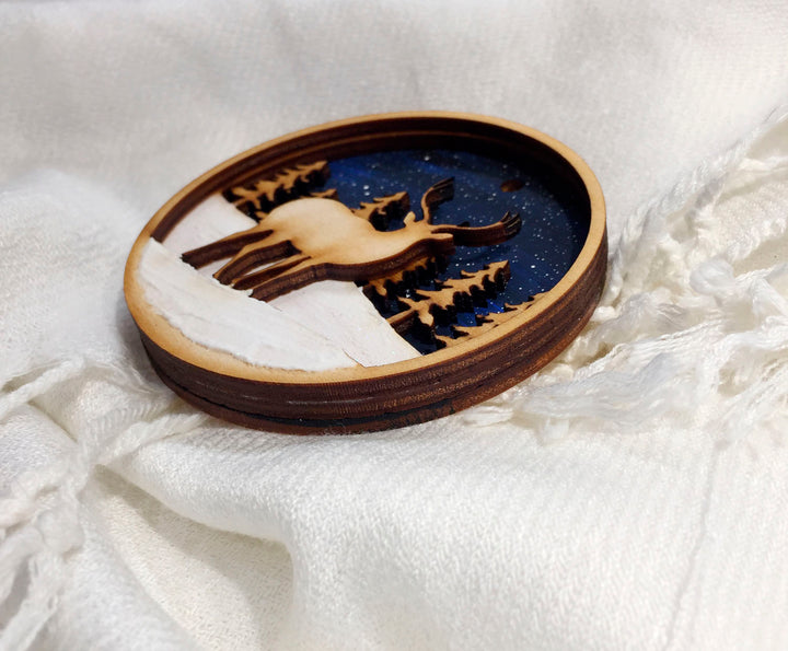 Wooden Deer Ornament