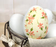 Yellow calico floral Ceramic Easter egg bunny